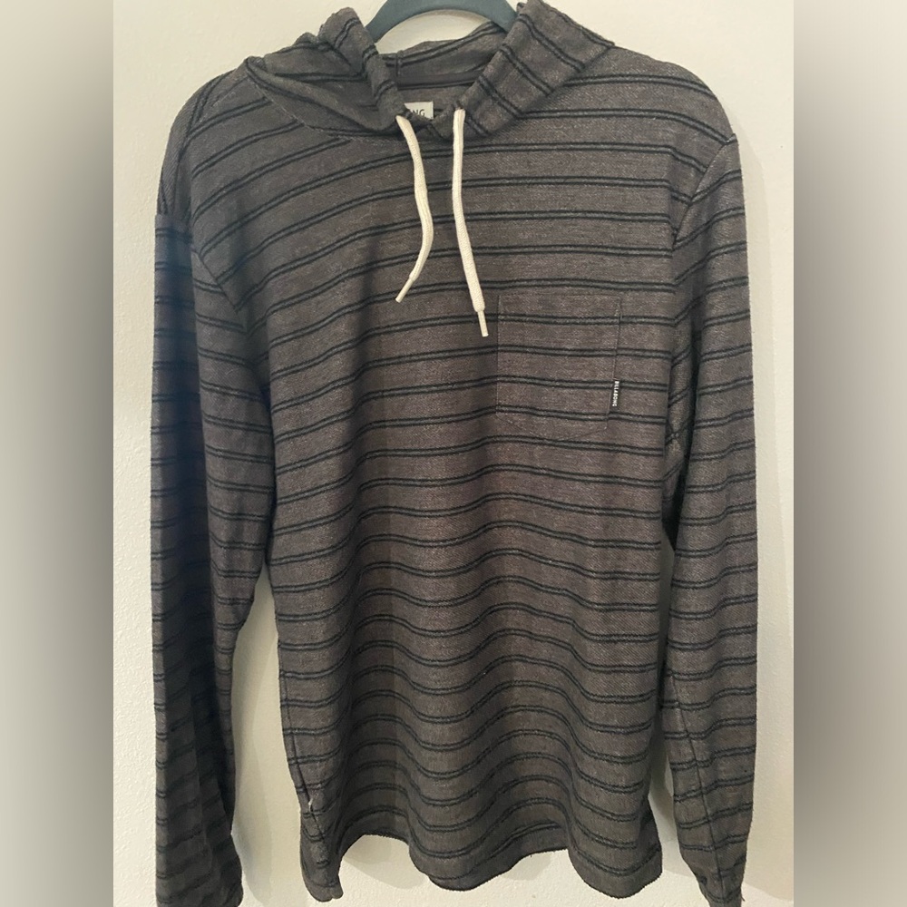 Billabong Mens Long Sleeve Stripped Hooded Sweater Sz. Medium